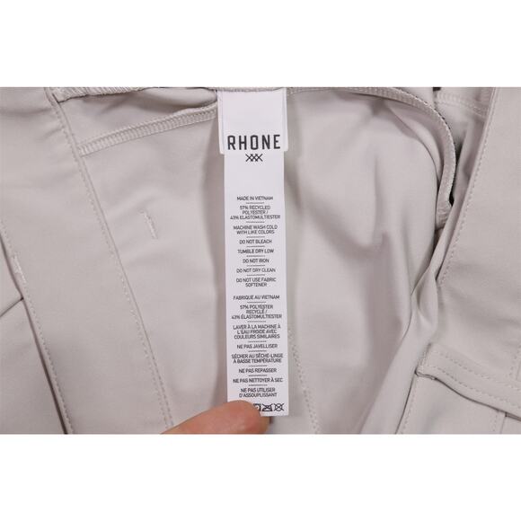 Rhone Commuter Slim Mens Stone Light Khaki Flat Front Performance Pants 33x33 - Picture 8 of 8